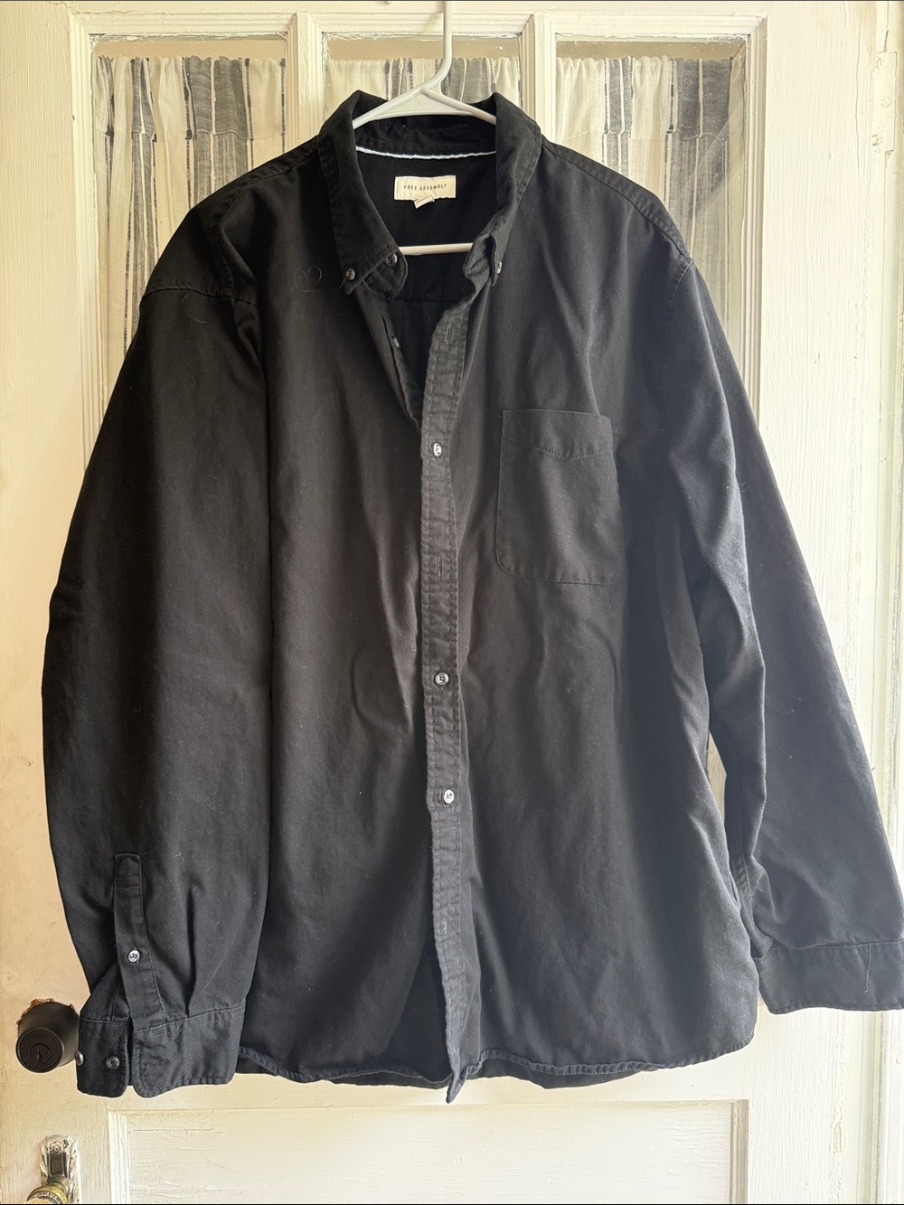 Free Assembly Classic Black Button-Up Shirt
